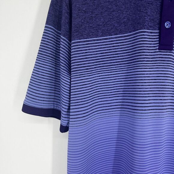 CALLAWAY Men's Opti-Dri Polo Size L Purple‎ Stripe Collared Button Short Sleeve - Picture 7 of 11